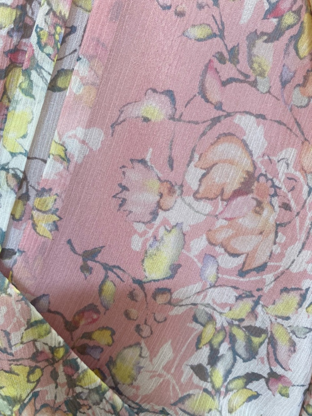 Sundance Silk Floral Wrap Dress Pink Boho Cottagecore Long Sleeve Size 6 NWT - Picture 6 of 13